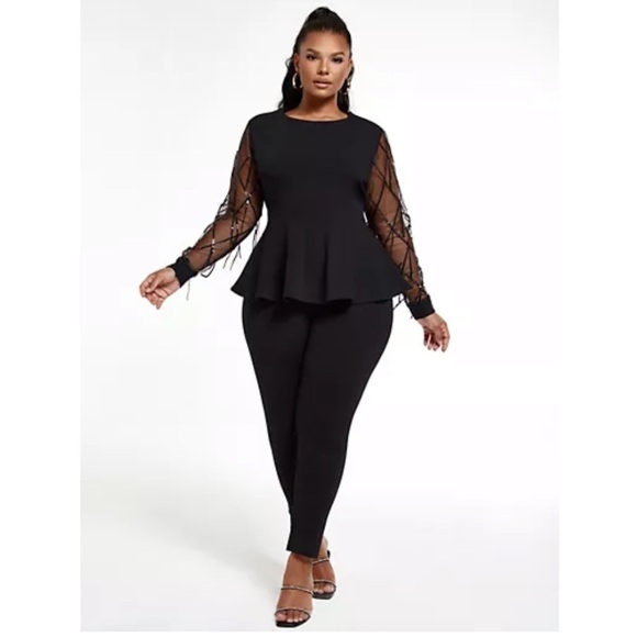 FTF Fashion to Figure peplum sequin top blouse 0 - Picture 4 of 12